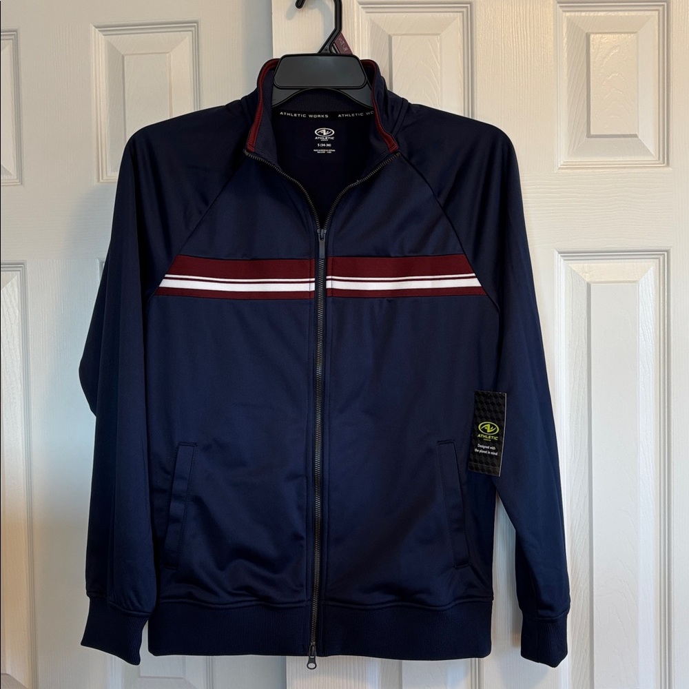 NWT Athletic Track Jacker Navy Color Men Small